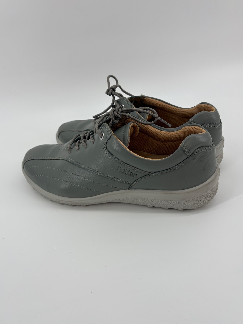 Hotter Comfort Concept Gray Leather Walking Shoes Lace Up Women’s Size 10